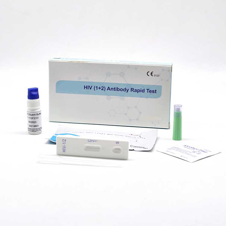 Ce0123 အတည်ပြုထားသော သွေး 1+2 အိမ်သုံး Hiv Aids Self Test Strips Kits